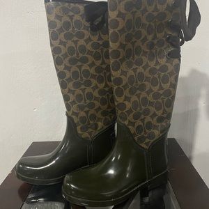 Coach Tristee Brown/Khahi Signature Lace Up Rain Boots